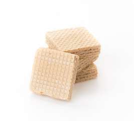 coffee wafer on white background