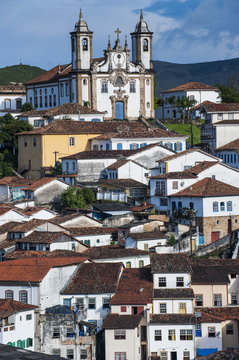View over the colonial town of Ouro Preto, MInas Gerais, Brazil 