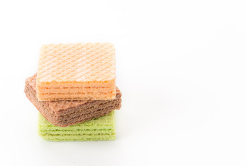 colorful wafer on white background