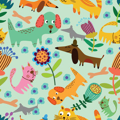 Cartoon seamless pattern for childish designs.