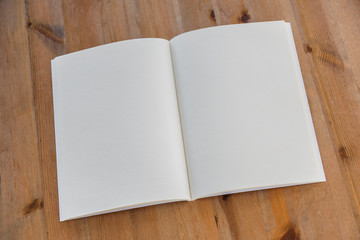 Blank catalog, magazines,book mock up on wood background