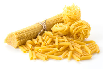 Italian spaghetti pasta dried food - obrazy, fototapety, plakaty