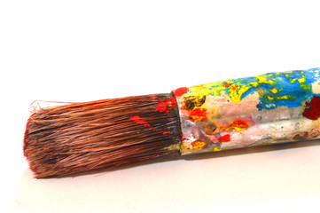 Fototapeta premium Detail about paint brush isolated on white background