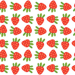 Seamless pattern with strawberries.