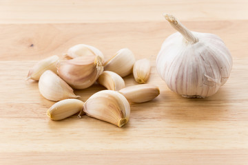 garlic on cutting board