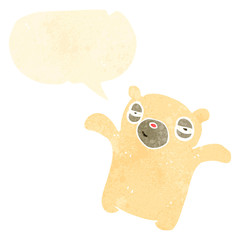 retro cartoon polar bear teddy