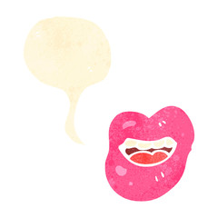 retro cartoon talking lips
