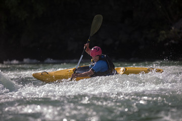 White water paddler