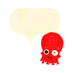 retro cartoon funny talking skull
