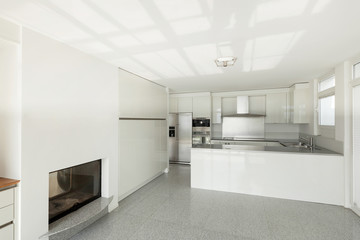 Fototapeta na wymiar Interior, white kitchen