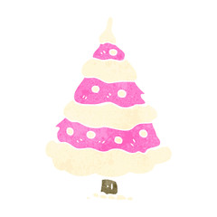 retro cartoon christmas tree