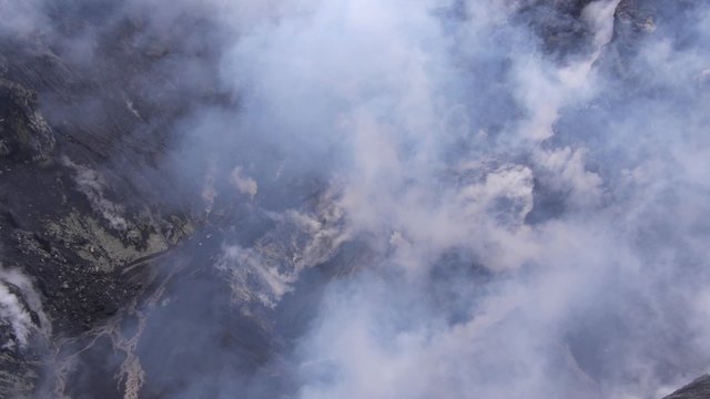 Aerial view of active volcano Tavurvur, Papua New Guinea
