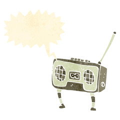 retro cartoon radio cassette player