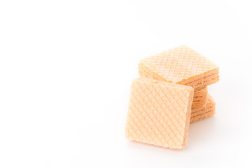 orange wafer on white background