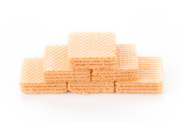 orange wafer on white background