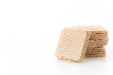 coffee wafer on white background