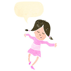 retro cartoon dancing girl