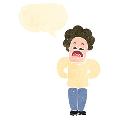 retro cartoon man talking