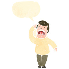 retro cartoon man talking