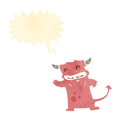 retro cartoon little devil