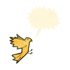 retro cartoon screeching bird