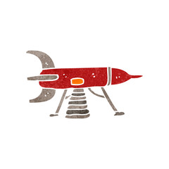 retro cartoon space rocket