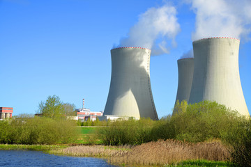 Fototapeta premium Nuclear power plant Temelin in Czech Republic Europe