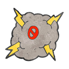retro cartoon storm cloud with number zero