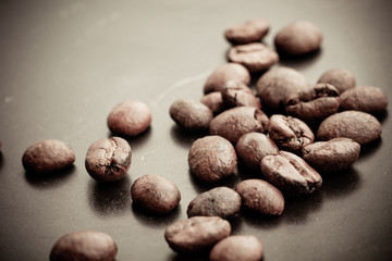 Coffee Beans with filter effect retro vintage style