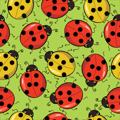 seamless background with ladybirds