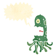 retro cartoon jellyfish