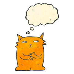 cartoon cat with thought bubble
