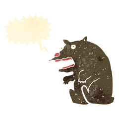 retro cartoon bear roaring