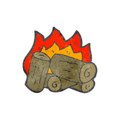 burning logs cartoon