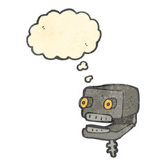 retro cartoon robot head