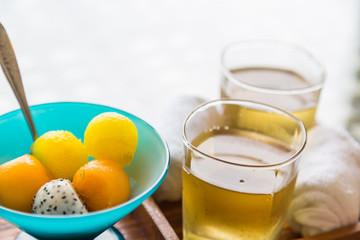 Ice tea with fruit