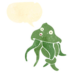 Naklejka premium retro cartoon jellyfish