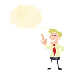 retro cartoon man with idea