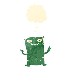 retro cartoon little monster