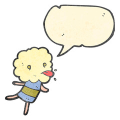 retro cartoon funny little cloud head monster