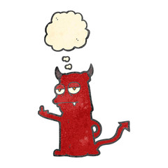 retro cartoon rude little devil
