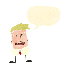 retro cartoon office boy