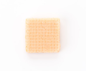 orange wafer on white background