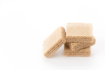 coffee wafer on white background