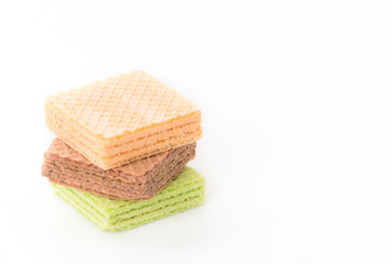 colorful wafer on white background