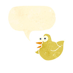 retro cartoon bird with speech bubble