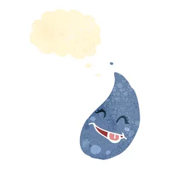 Fototapeten Hokusai Die Große Welle retro cartoon raindrop  © lineartestpilot