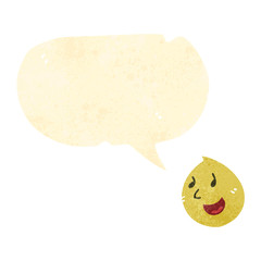 retro cartoon happy face symbol with speech bubble