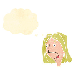 retro cartoon shocked woman