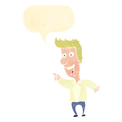 retro cartoon man pointing and laughing